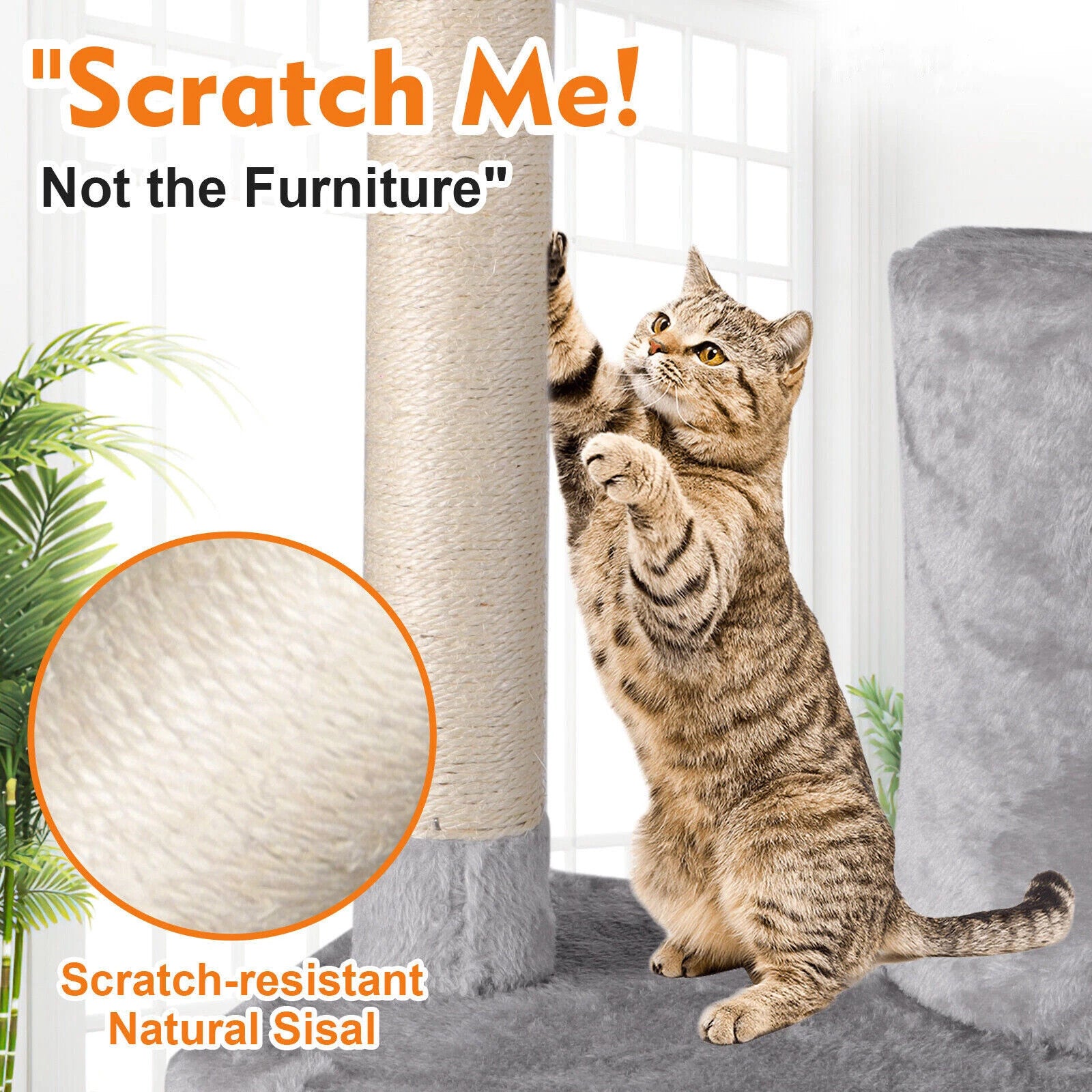 VertiLuxe Premium Multi-Level Cat Tree with Hammock, Hideouts & Scratching Posts