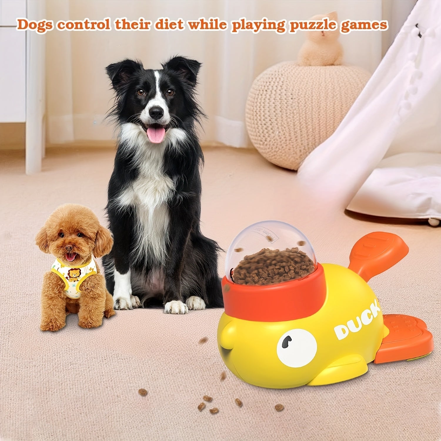 Interactive Duck Treat Dispenser Dog Toy – Slow Feeder Puzzle Toy