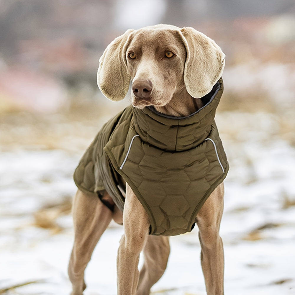 Premium Quilted Dog Coat – Warm, Lightweight & Adjustable Winter Jacket for Medium & Large Dogs
