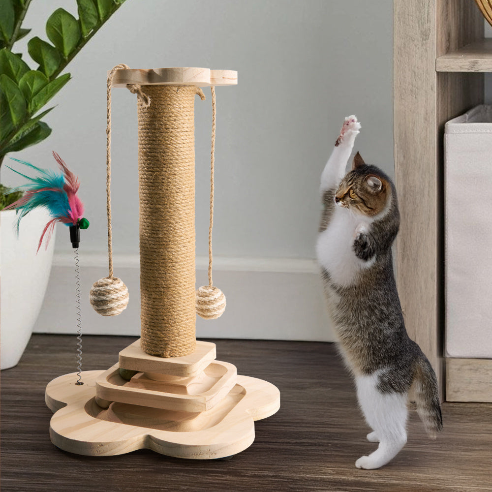 Space-Saving Sisal Rope Cat Toy – Natural Scratching & Play Enrichment