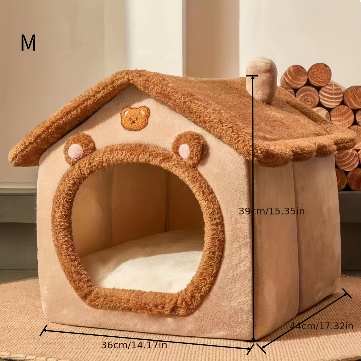 Removable Cat Cave House – Warm, Soft & Washable Pet Bed