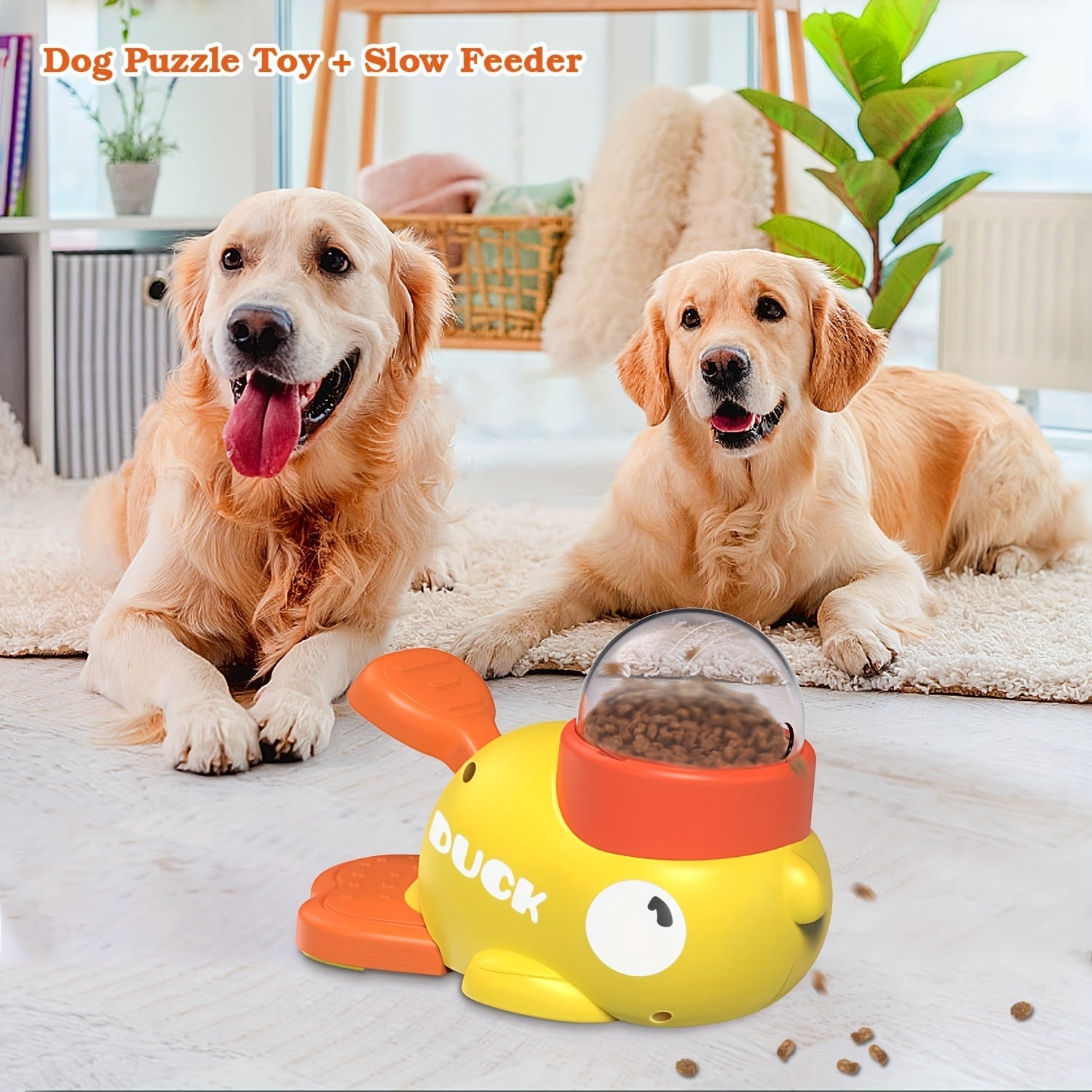 Interactive Duck Treat Dispenser Dog Toy – Slow Feeder Puzzle Toy