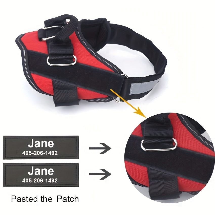 Customisable Reflective Dog Harness – Anti-Escape Adjustable Chest Vest with Personalised Name & Phone Patch