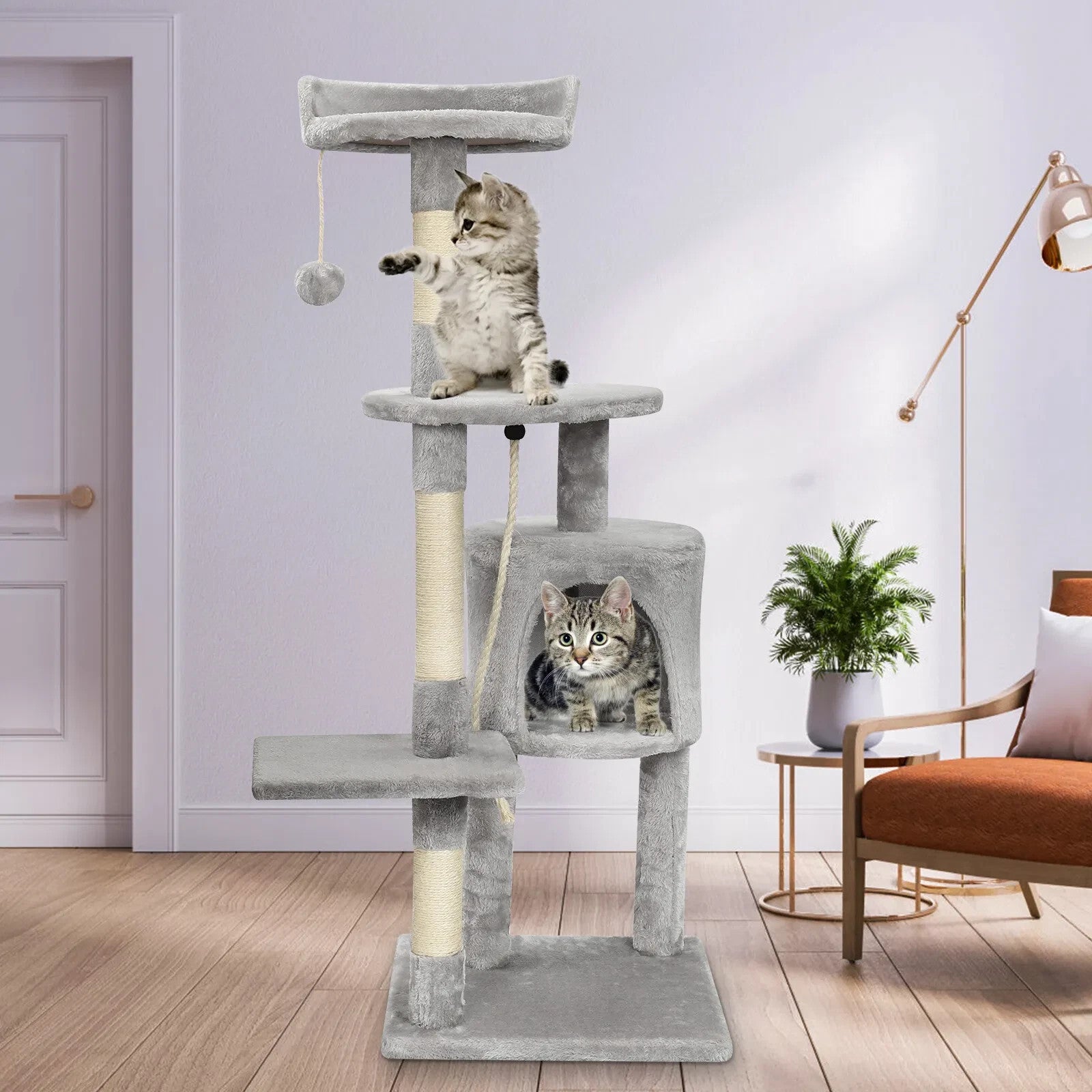 VertiLuxe Premium Multi-Level Cat Tree with Hammock, Hideouts & Scratching Posts