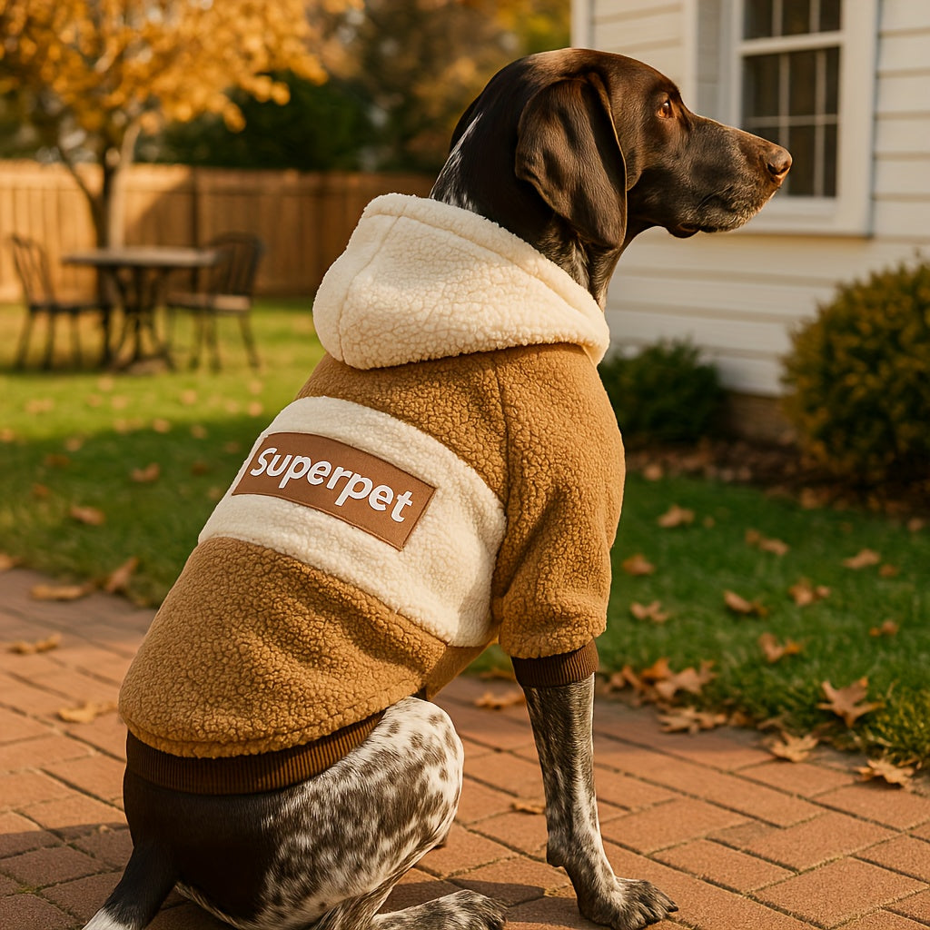 Thickened Knit Dog Hoodie – Warm Pullover Winter Coat for Medium & Large Dogs