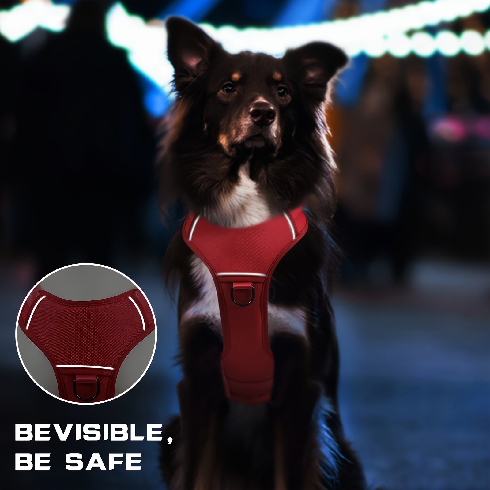 Reflective No-Pull Dog Harness for Large Breeds – Escape-Proof, Padded Full-Body Vest with Dual Handles