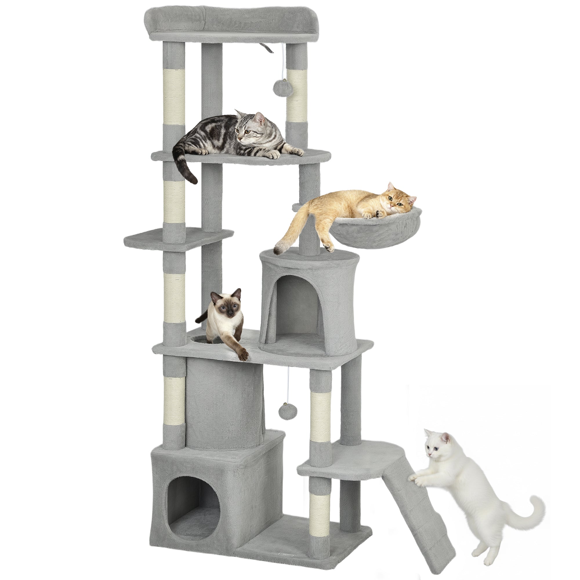 SkyHaven Premium Cat Tree with Hammock, Hideouts & Scratching Posts – 170 cm