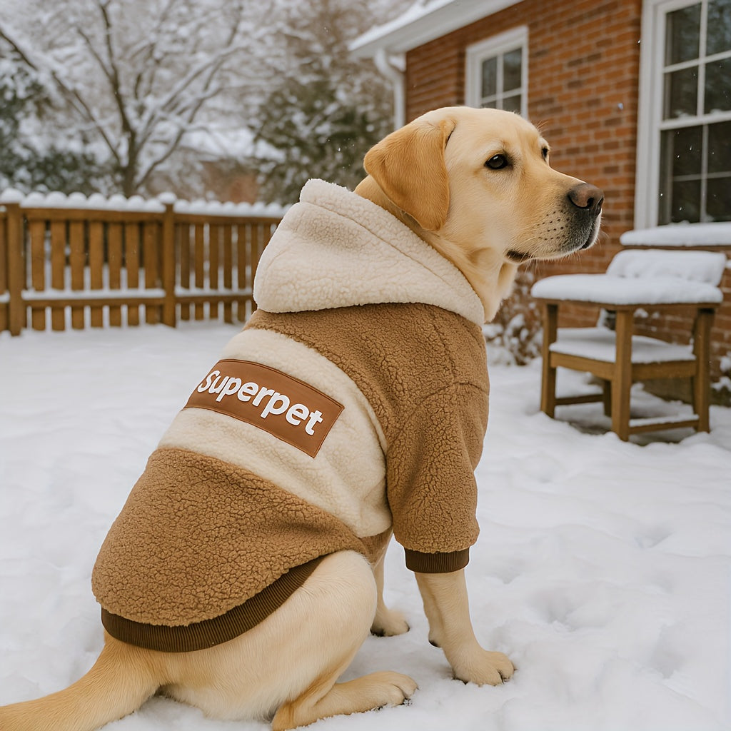 Thickened Knit Dog Hoodie – Warm Pullover Winter Coat for Medium & Large Dogs