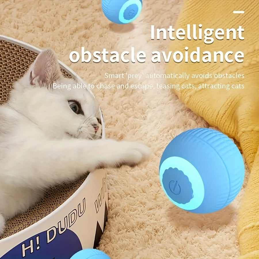 Smart Self-Moving Interactive Cat Ball – USB Rechargeable