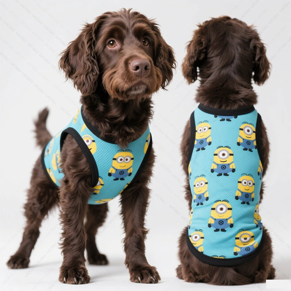 Minions Dog Vest Breathable Summer Pet Shirt Lightweight Sleeveless Dog Clothing.