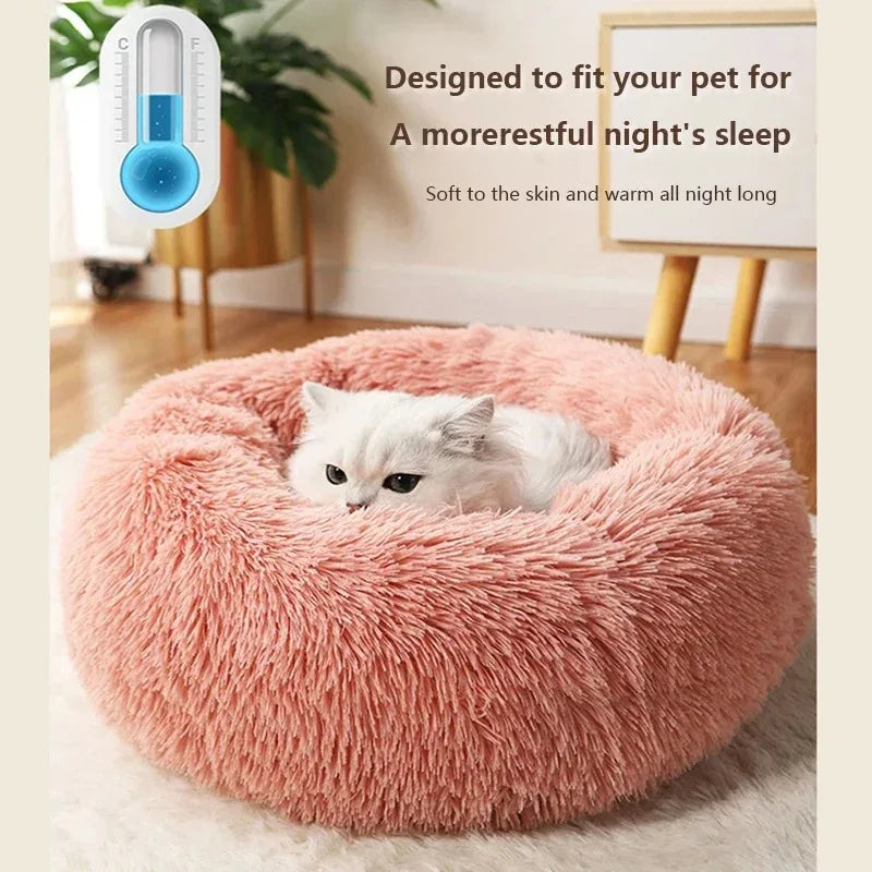 Plush Pet Bed UK | Soft & Warm Round Dog & Cat Bed