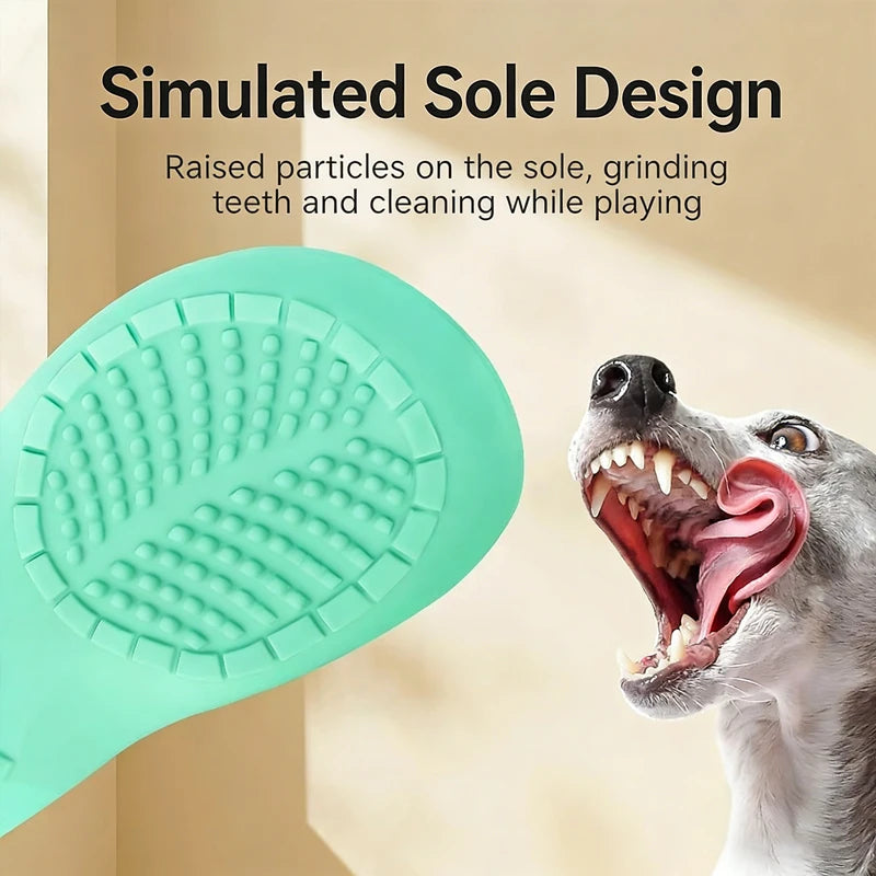 Rubber Slipper Dog Chew Toy Teeth Cleaning Durable Training Toy for All Dog Sizes