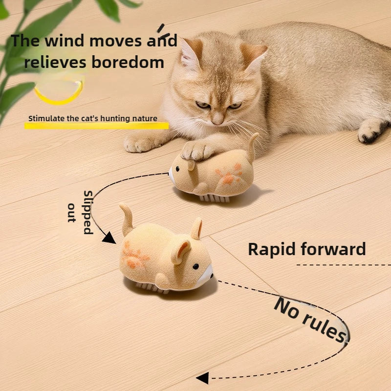 Interactive Cat Toy Mouse, Self Moving Smart Cat Toy with Obstacle Avoidance