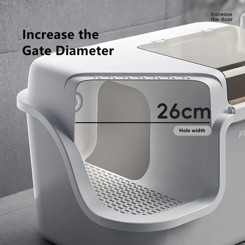 Corridor Enclosed Cat Litter Box Anti Splash Odor Control Walk Through Easy Clean