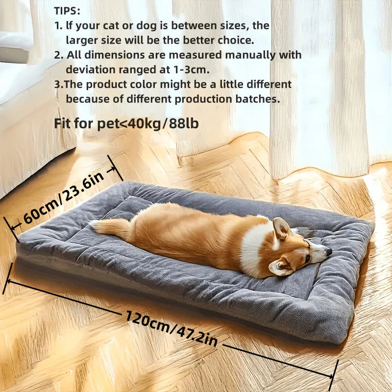Oversized Plush Pet Bed Mat – Ultra Soft Dog & Cat Sleeping Mat