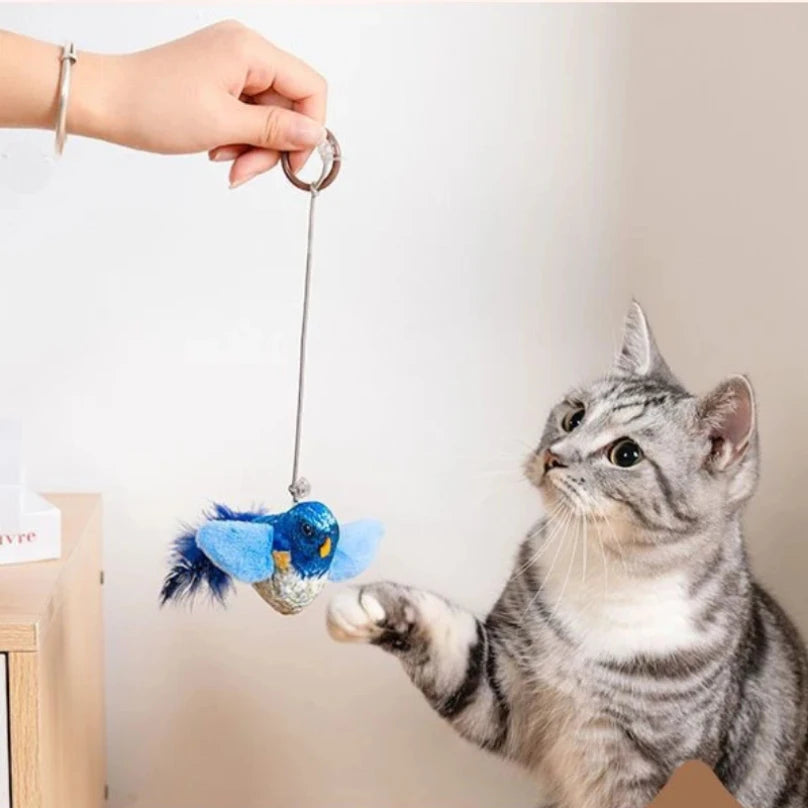 Interactive Bird Cat Toy with Sound – Hanging Catnip Teaser for Indoor Cats