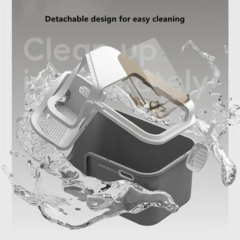 Corridor Enclosed Cat Litter Box Anti Splash Odor Control Walk Through Easy Clean