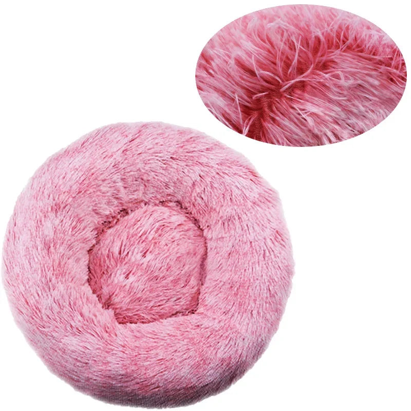 Calming Plush Dog Bed | Ultra Soft Round Washable Pet Bed UK