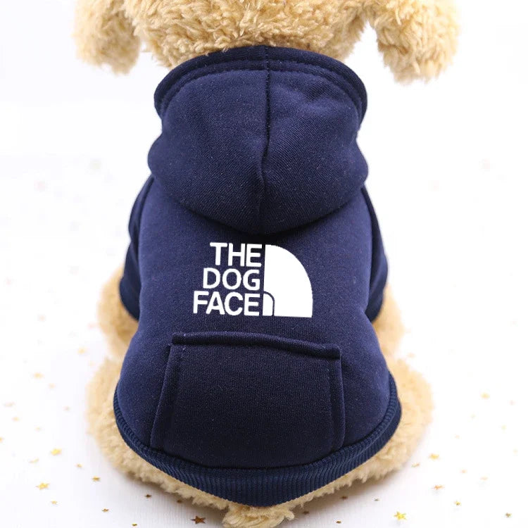 Dog Cat Winter Sweater Denim Style Pet Clothes with Pocket Autumn Winter Outfit