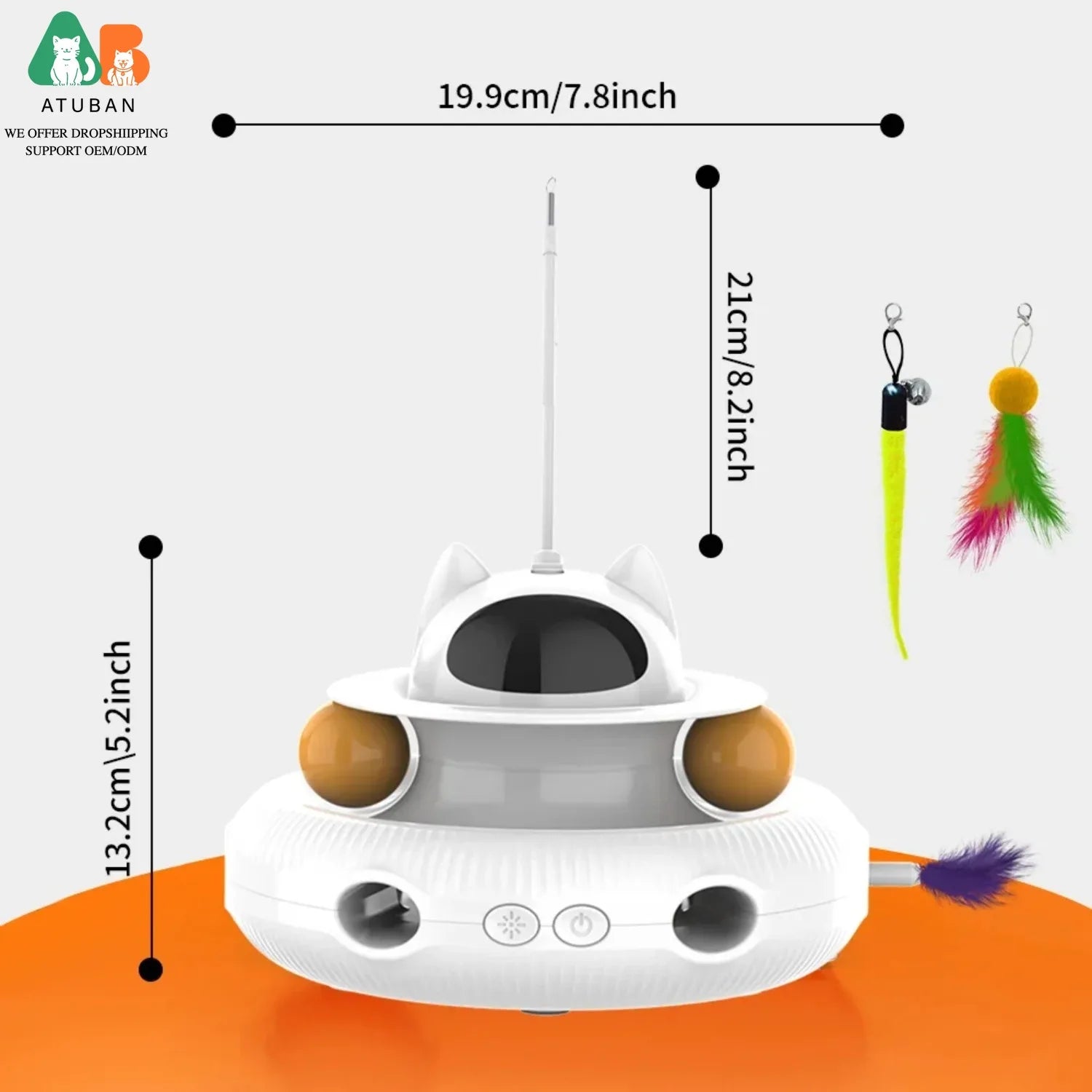 4-in-1 Interactive Cat Laser Toy with Feather & Track Ball – Automatic Smart Toy for Indoor Cats