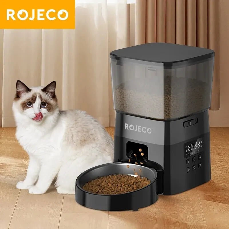 Automatic Cat Feeder with Timer & LCD Display – Portion Control Pet Food Dispenser for Cats