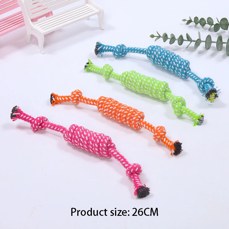Cotton Rope Dog Chew Toy Interactive Dental Cleaning Toy for Small Medium Large Dogs