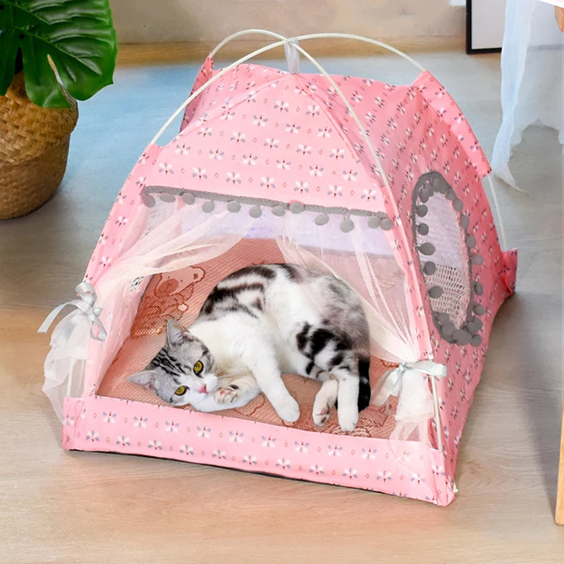 Flower Cat Tent Bed – Soft Cozy Cat House for Cats & Small Pets