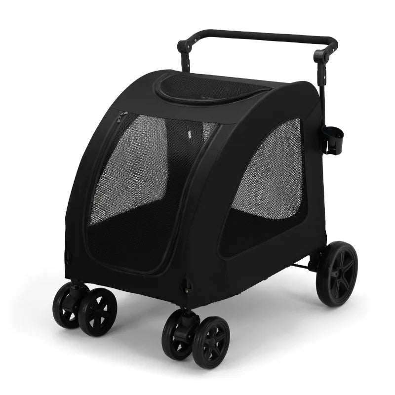 Foldable Dog Stroller Wagon for Large Dogs Convertible Pet Cart with Mesh Ventilation