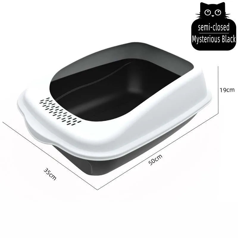 Fully Enclosed Cat Litter Box Spillproof Deodorised Large Capacity Cat Toilet with Easy Clean Design