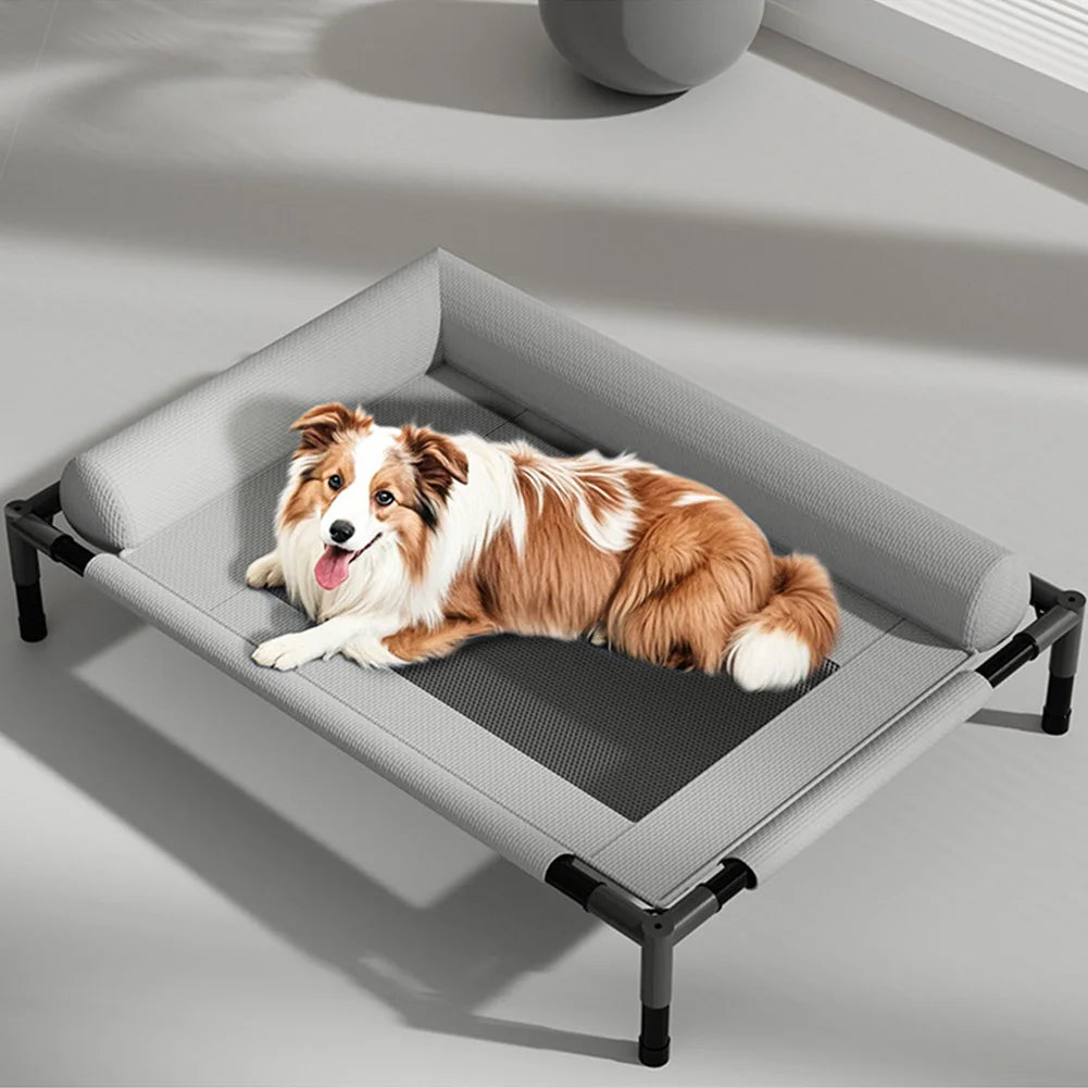 Elevated Cooling Dog Bed for Large Dogs | Breathable Mesh Raised Pet Bed