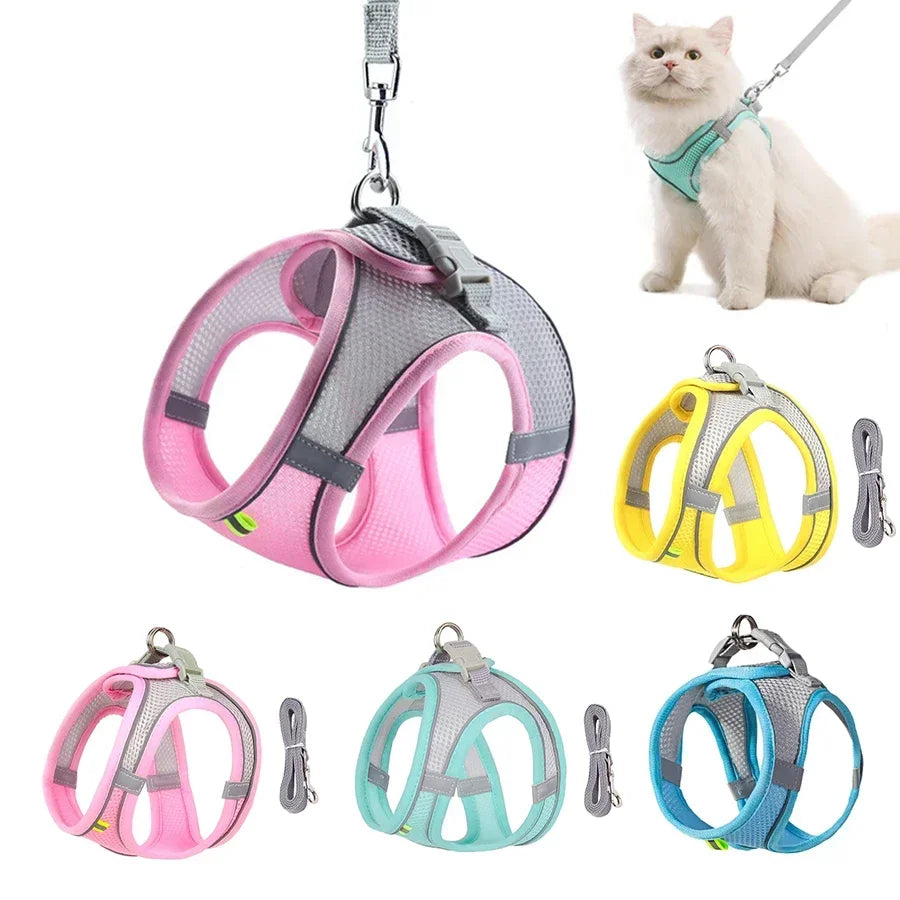 No-Pull Dog & Cat Harness & Lead Set | Adjustable Reflective Vest