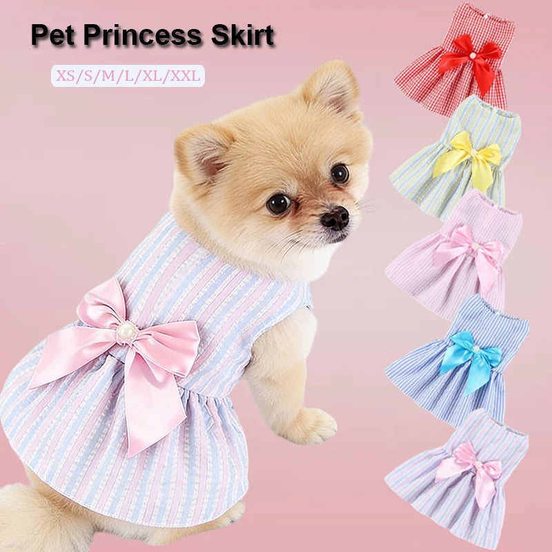 Cute Pet Flower Princess Dress for Small Dogs & Cats – Summer Skirt Outfit
