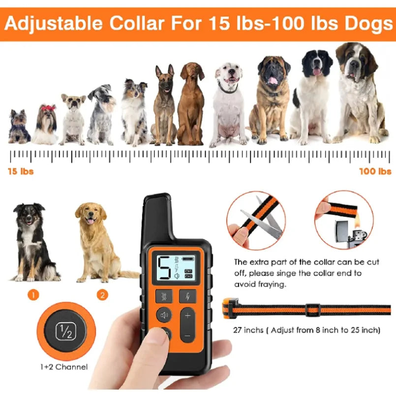 Dog Training Collar with Remote | 500m Waterproof Training System