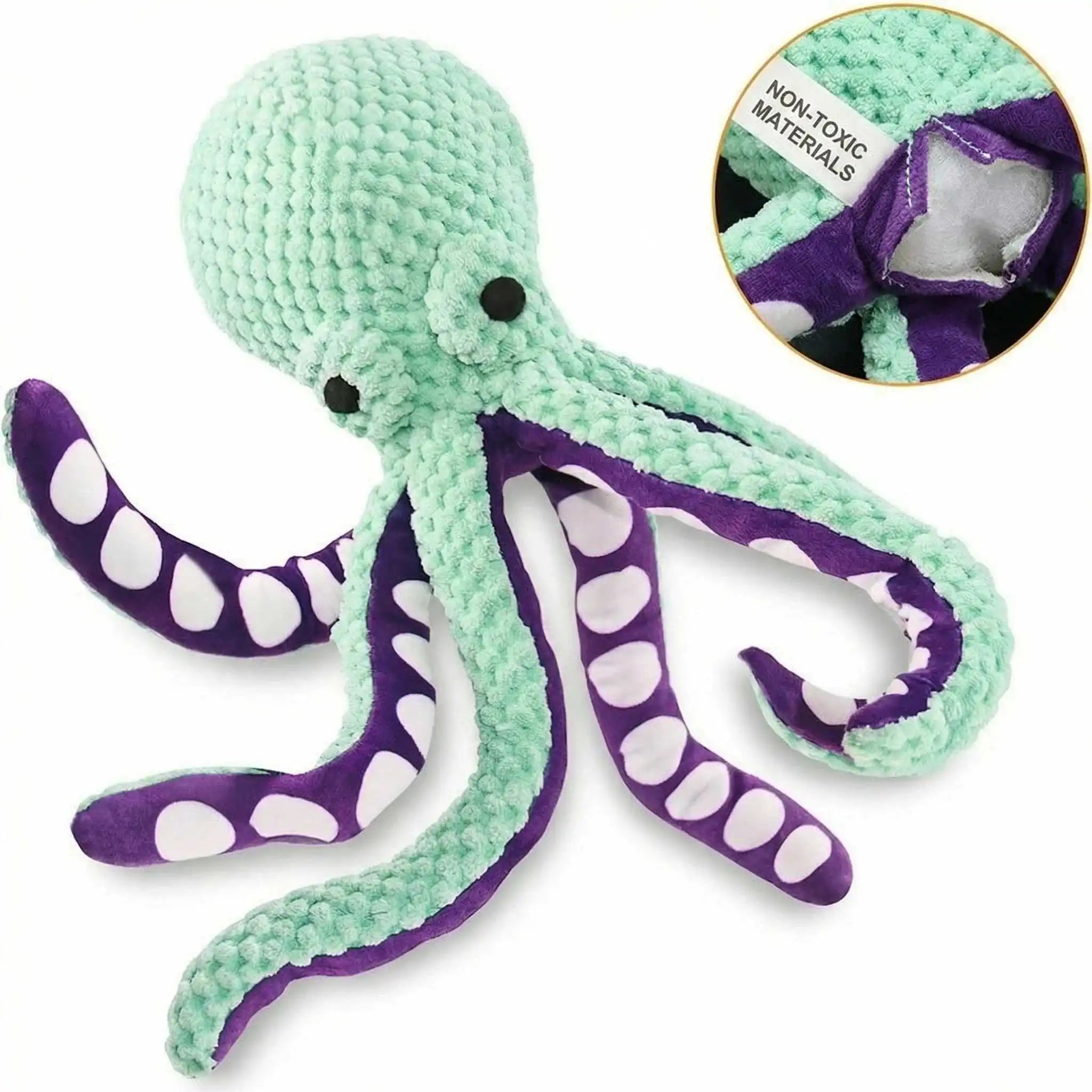 Squeaky Octopus Dog Toy Soft Plush Interactive Chew Toy for Puppies Dental Training