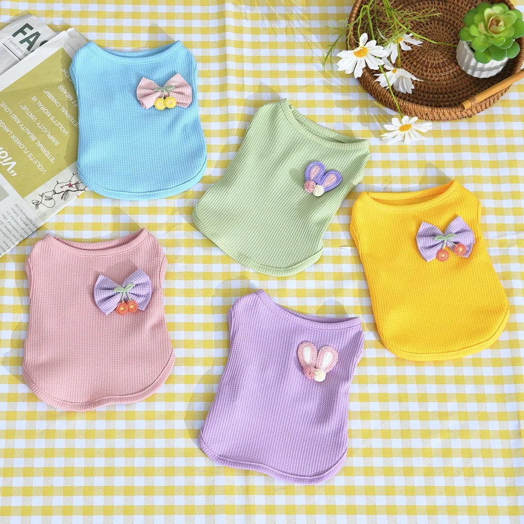 Breathable Summer Pet Vest for Dogs & Cats – Cute Butterfly & Rabbit Design