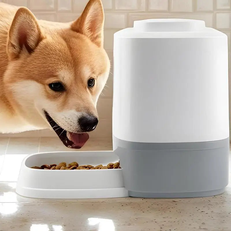Interactive Pet Food Dispenser 1.5L | Press Treat Feeder with Bow