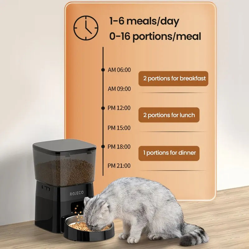 Automatic Cat Feeder with Timer & LCD Display – Portion Control Pet Food Dispenser for Cats