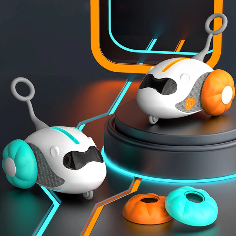 Automatic Rolling Cat Toy Car with Remote Control – Interactive Rechargeable Toy for Indoor Cats