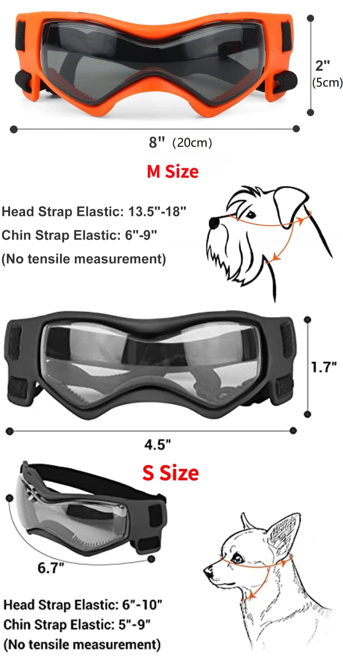 Dog Goggles Anti UV Adjustable Sunglasses for Small Medium Dogs Outdoor