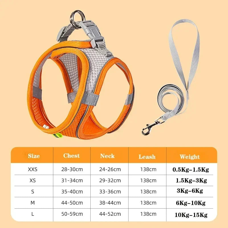 No-Pull Dog & Cat Harness & Lead Set | Adjustable Reflective Vest