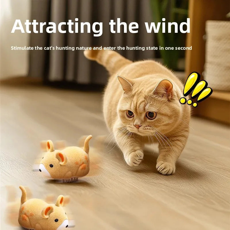 Interactive Cat Toy Mouse, Self Moving Smart Cat Toy with Obstacle Avoidance