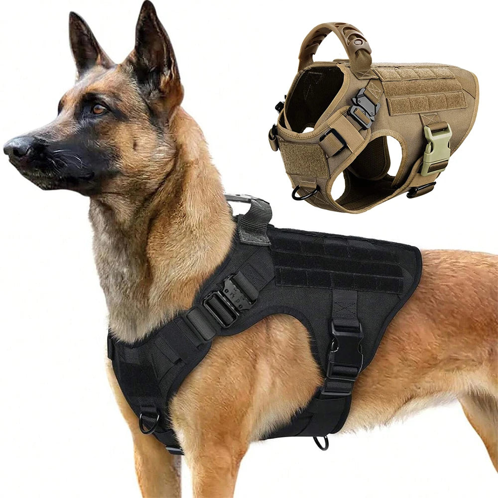 TitanGuard Tactical Dog Harness | Heavy Duty No-Pull Training Vest for Large & Medium Dogs | Bark & Whiskers