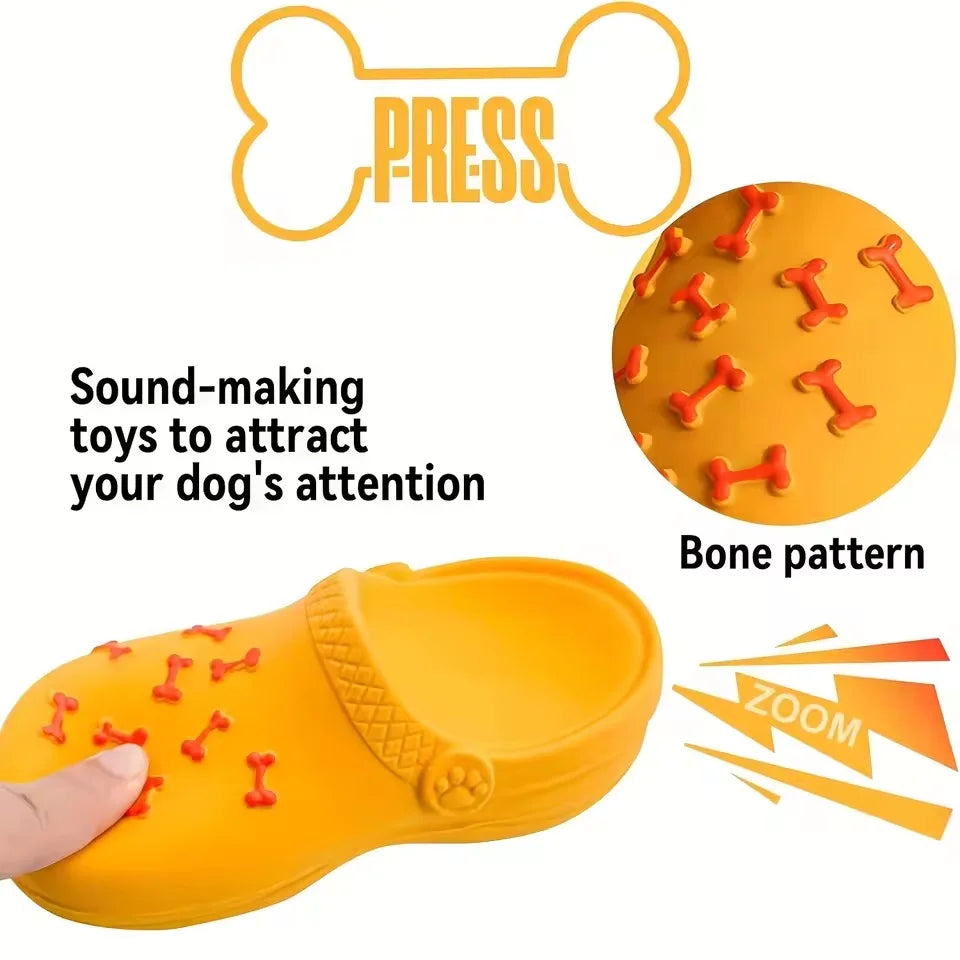 Rubber Slipper Dog Chew Toy Teeth Cleaning Durable Training Toy for All Dog Sizes