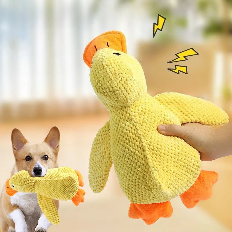 Durable Plush Duck Dog Toy – Bite-Resistant Chew Toy with Sound