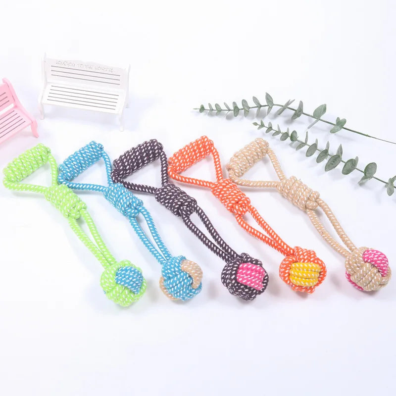 Cotton Rope Dog Chew Toy Interactive Dental Cleaning Toy for Small Medium Large Dogs