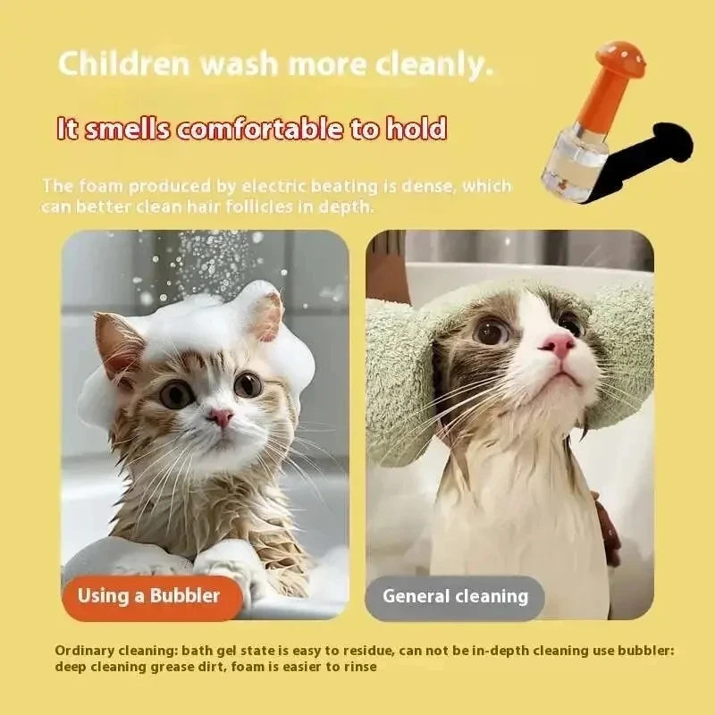 Pet Foam Shampoo Dispenser | Automatic Dog & Cat Bath Brush