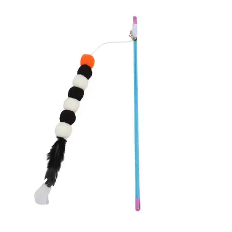 Interactive Feather Cat Teaser Wand with Bell – Fun Exercise Toy for Indoor Cats