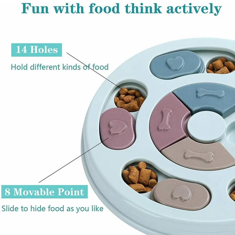 Slow Feeder Dog Bowl Interactive Puzzle | Anti-Gulping Feeding Toy
