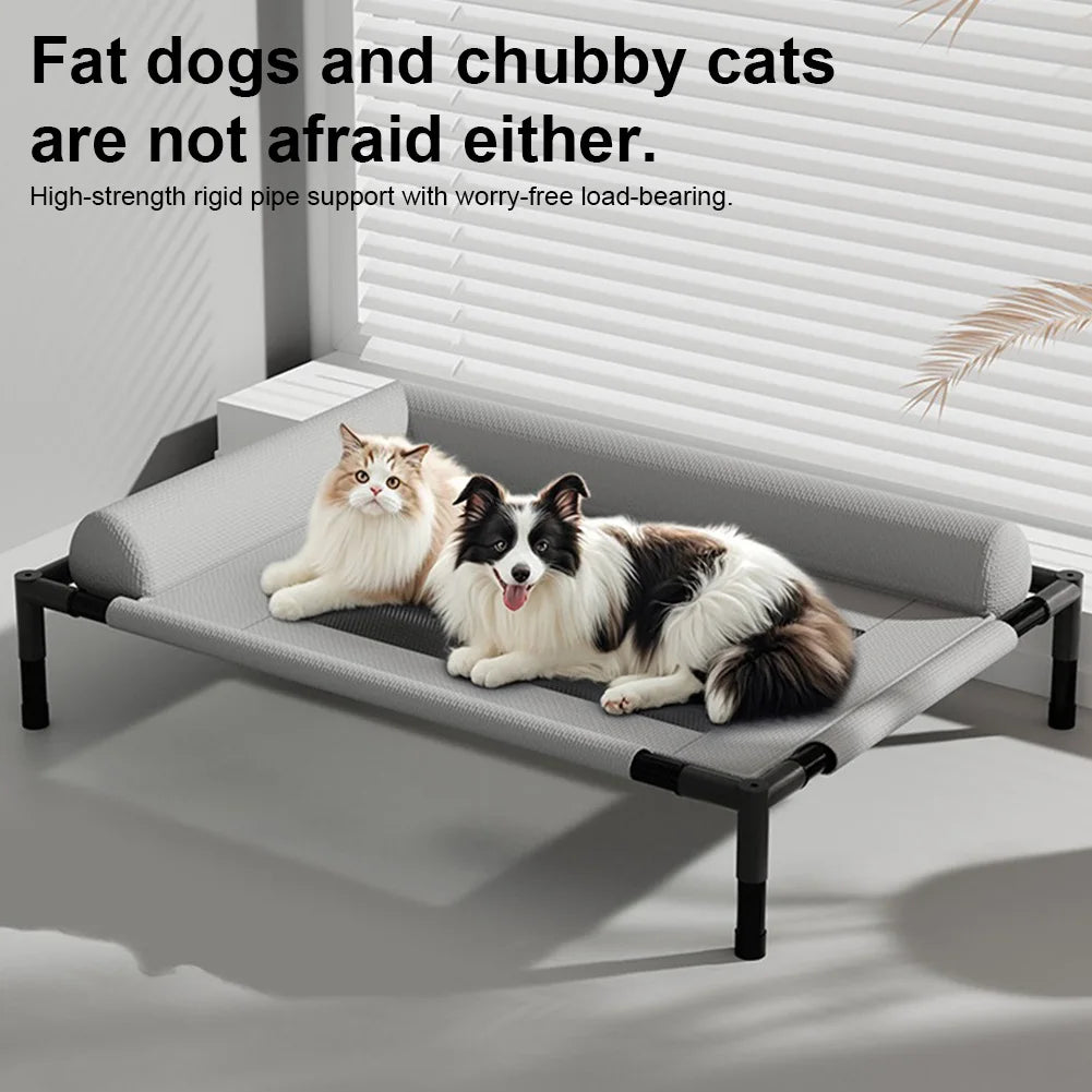 Elevated Cooling Dog Bed for Large Dogs | Breathable Mesh Raised Pet Bed