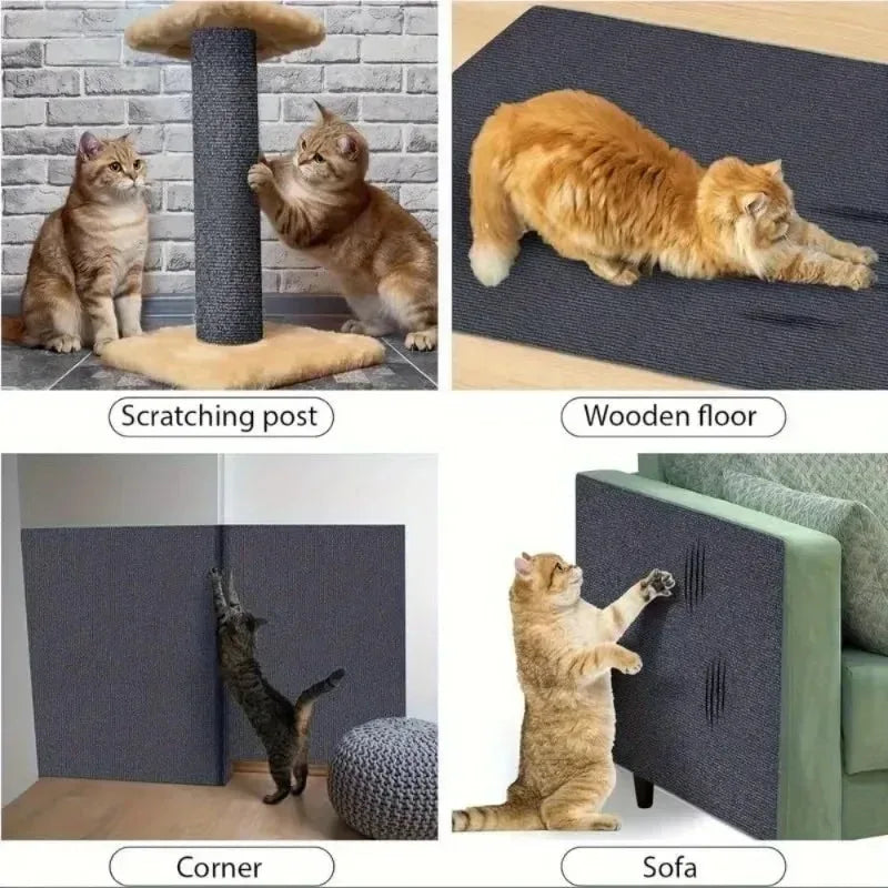 Self-Adhesive Cat Scratcher Mat 60x200cm | Sofa Protector Scratch Pad